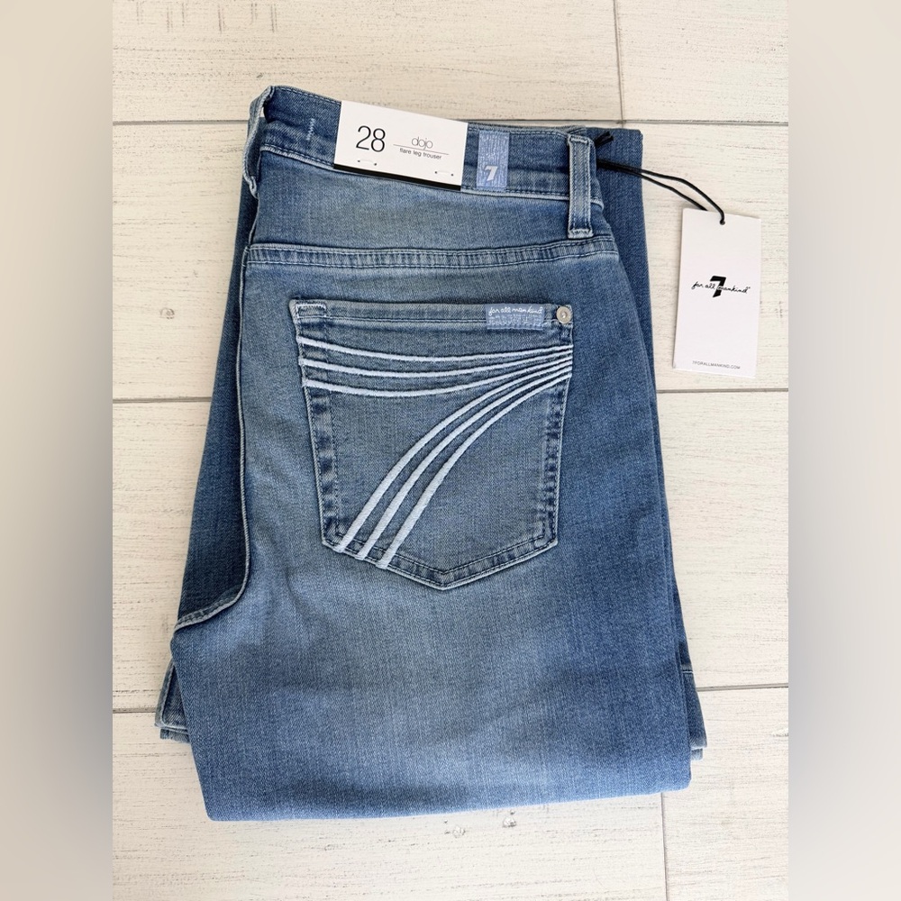 7 For All Mankind Original Dojo Jeans Women’s Flare Leg Trousers NWT Size 28